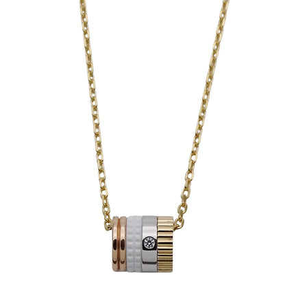 BOUCHERON ブシュロン キャトル ホワイト ペンダント スモール ネックレス 750YG イエローゴールド ホワイトゴールド レディース 磨き済み 【中古】