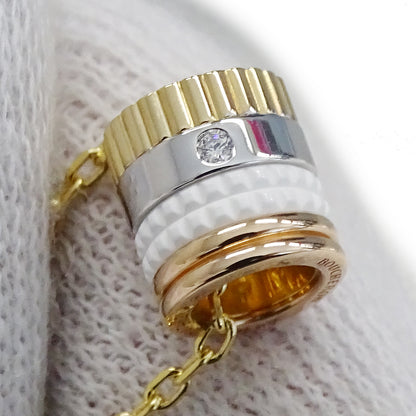 BOUCHERON ブシュロン キャトル ホワイト ペンダント スモール ネックレス 750YG イエローゴールド ホワイトゴールド レディース 磨き済み 【中古】