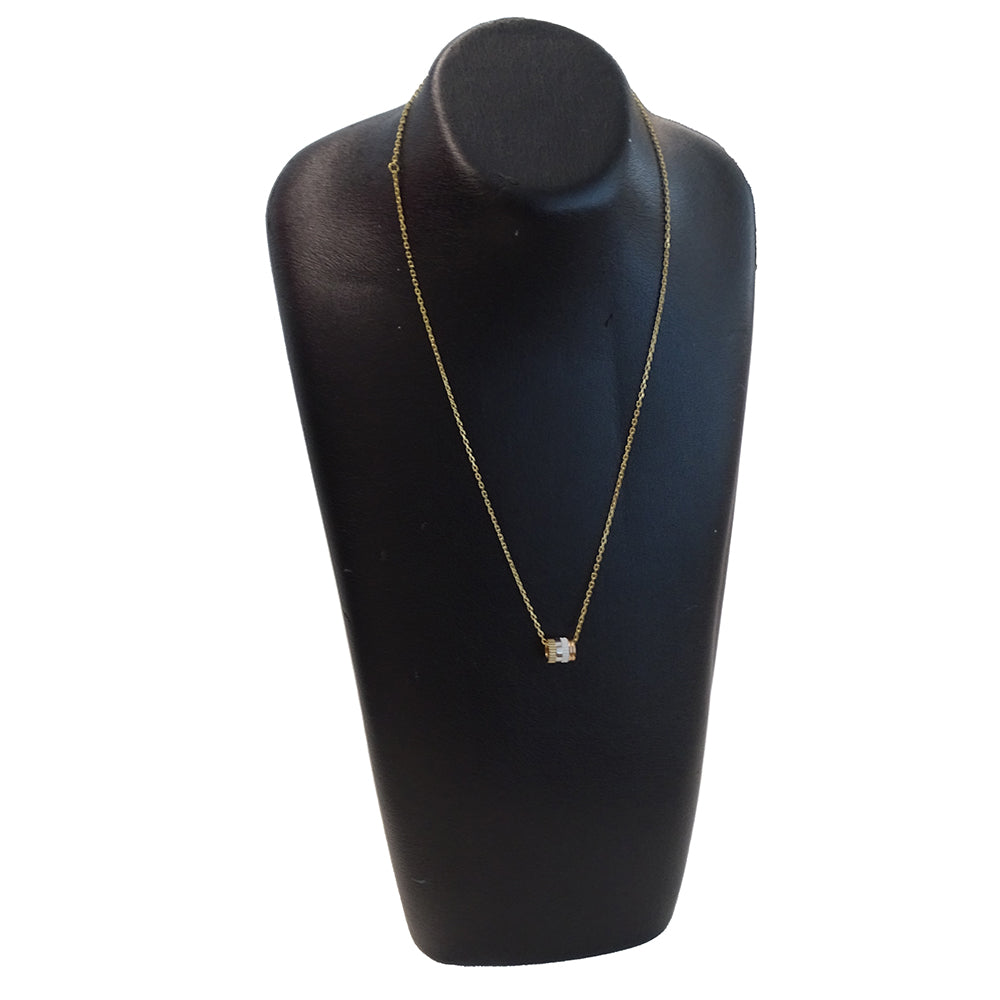 BOUCHERON ブシュロン キャトル ホワイト ペンダント スモール ネックレス 750YG イエローゴールド ホワイトゴールド レディース 磨き済み 【中古】