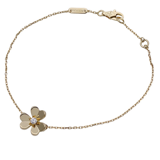 Van Cleef & Arpels ヴァンクリーフ＆アーペル フリヴォル ミニ ブレスレット 750YG イエローゴールド ダイヤモンド レディース 磨き済み 【中古】