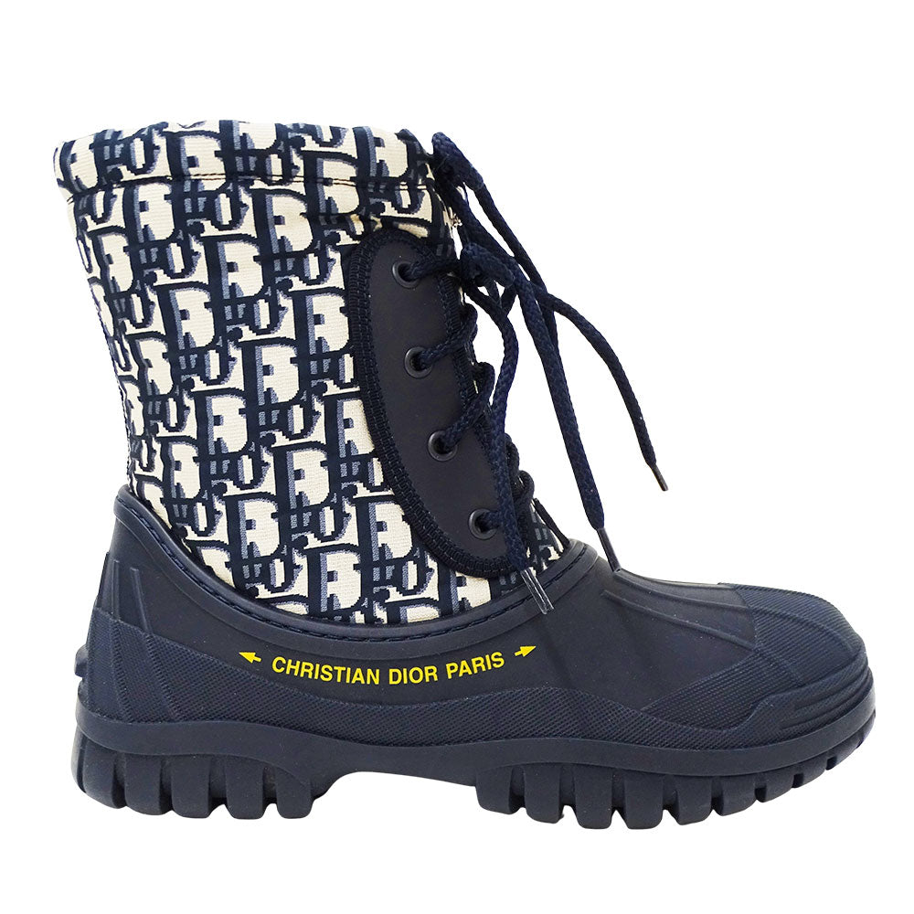 Dior ディオール ブーツ トロッター ネイビー ナイロン レディース 【中古】
