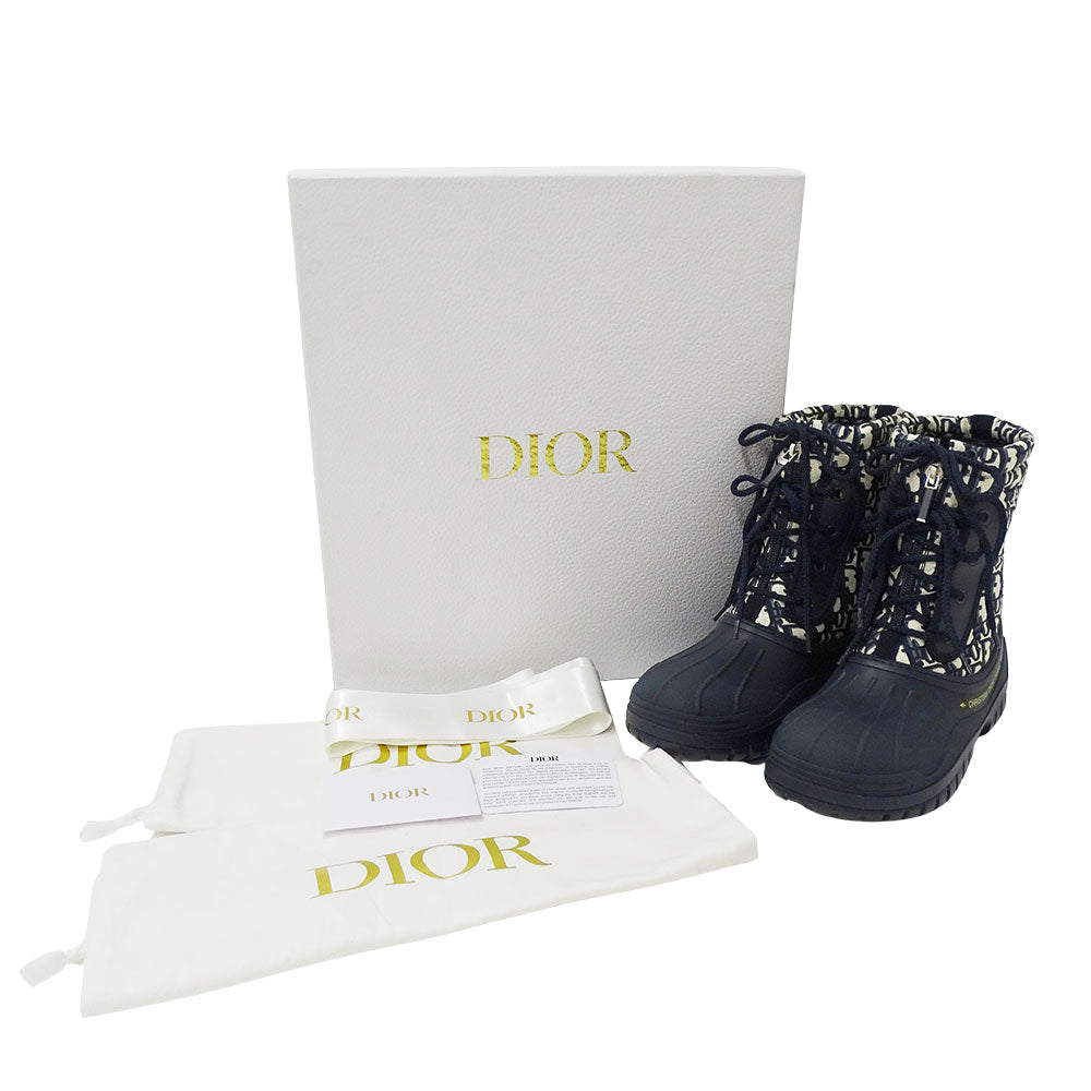 Dior ディオール ブーツ トロッター ネイビー ナイロン レディース 【中古】