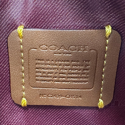 COACH コーチ ポーチ シグネチャー ブラス/タン キャラメル ブラウン CR514 B4XHG PVC レディース 【中古】