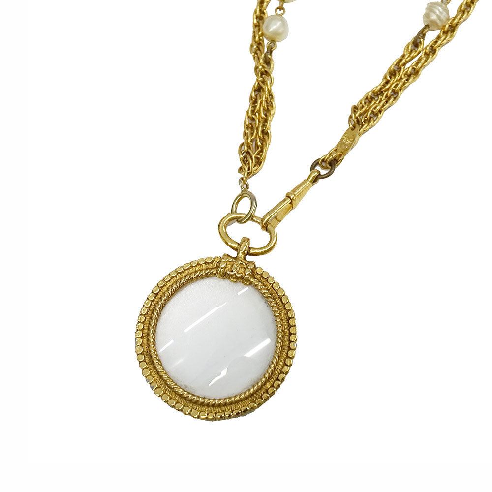 CHANEL シャネル ネックレス フェイクパール ゴールド レディース 【中古】