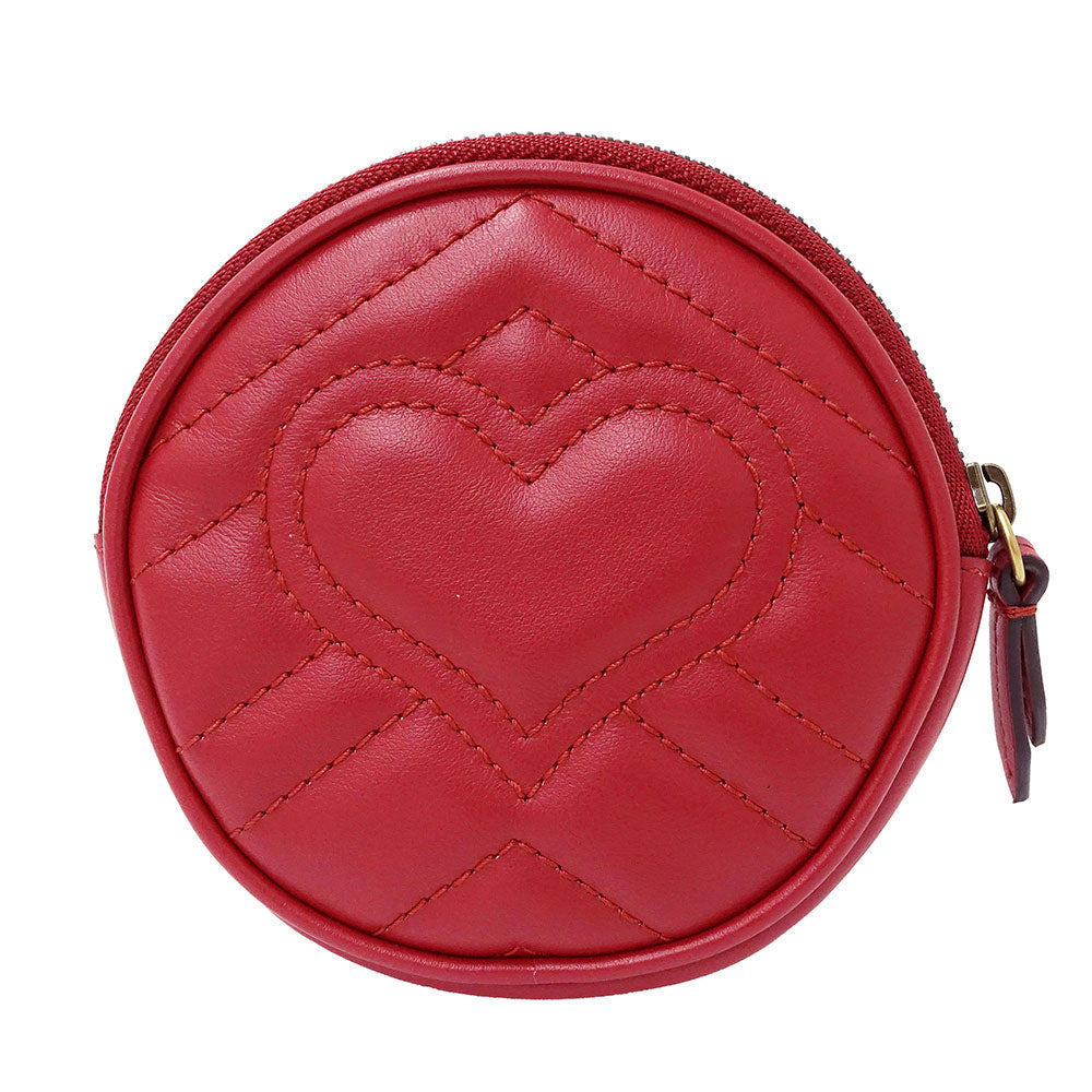 GUCCI グッチ コインケース GGマーモント レッド 575160 レザー レディース 【中古】