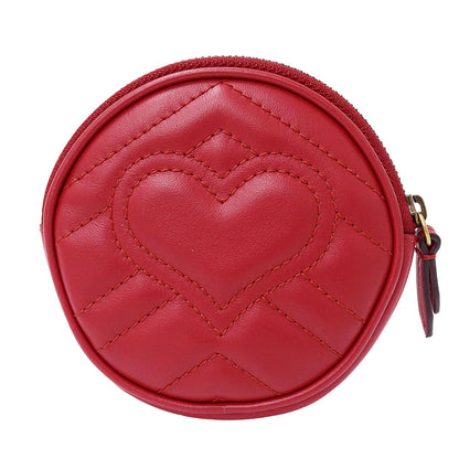 GUCCI グッチ コインケース GGマーモント レッド 575160 レザー レディース 【中古】