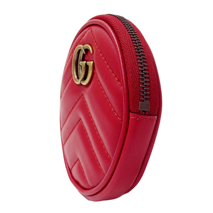 GUCCI グッチ コインケース GGマーモント レッド 575160 レザー レディース 【中古】