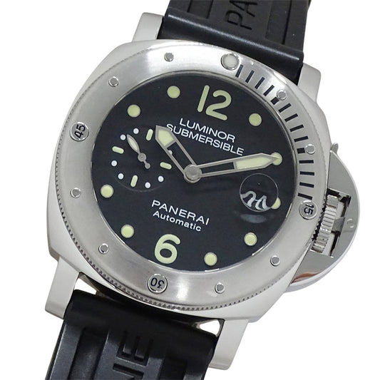 PANERAI パネライ ルミノール サブマーシブル PAM01024 メンズ 腕時計 デイト 自動巻き AT ステンレス SS ラバー ブラック 磨き済み 【中古】