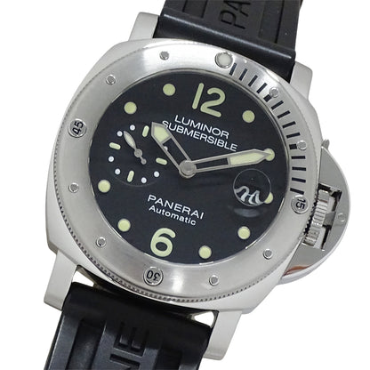 PANERAI パネライ ルミノール サブマーシブル PAM01024 メンズ 腕時計 デイト 自動巻き AT ステンレス SS ラバー ブラック 磨き済み 【中古】
