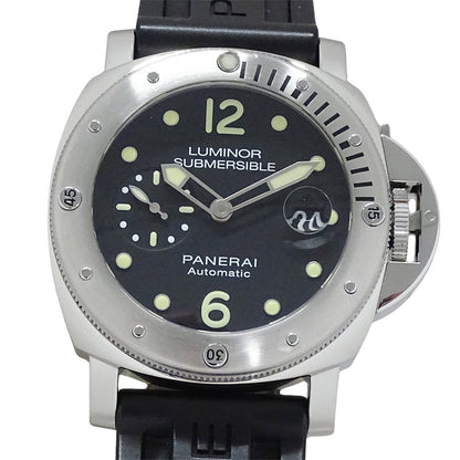 PANERAI パネライ ルミノール サブマーシブル PAM01024 メンズ 腕時計 デイト 自動巻き AT ステンレス SS ラバー ブラック 磨き済み 【中古】