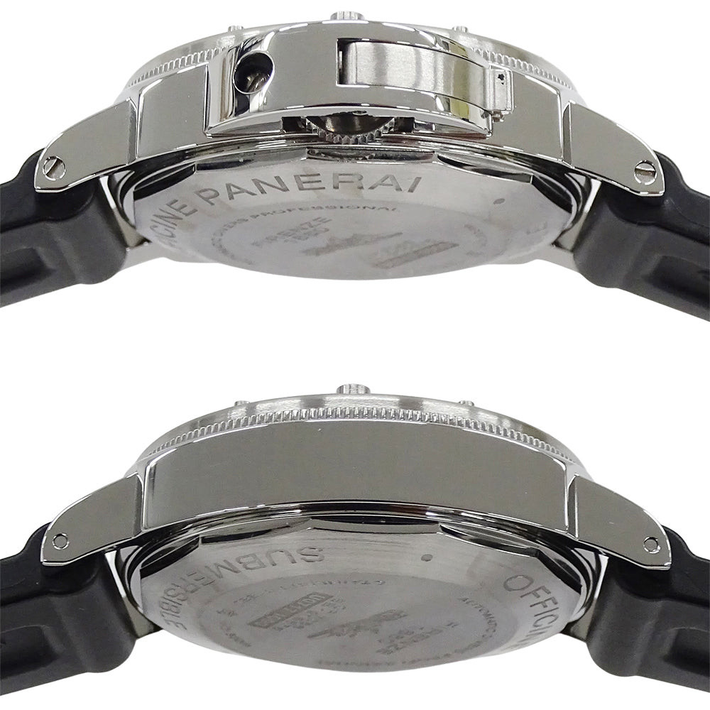 PANERAI パネライ ルミノール サブマーシブル PAM01024 メンズ 腕時計 デイト 自動巻き AT ステンレス SS ラバー ブラック 磨き済み 【中古】