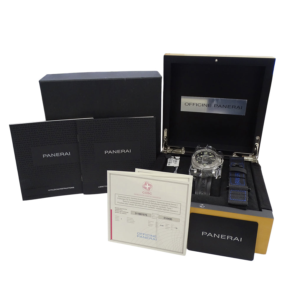 PANERAI パネライ ルミノール サブマーシブル PAM01024 メンズ 腕時計 デイト 自動巻き AT ステンレス SS ラバー ブラック 磨き済み 【中古】