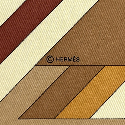 HERMES エルメス カレ90 Les Jeux D'Hermes エルメスのゲーム スカーフ オレンジ マルチカラー シルク レディース 【中古】