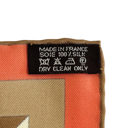 HERMES エルメス カレ90 Les Jeux D'Hermes エルメスのゲーム スカーフ オレンジ マルチカラー シルク レディース 【中古】