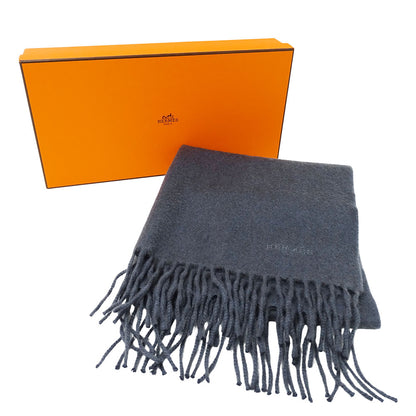 HERMES エルメス マフラー・ストール チャコールグレー カシミヤ レディース メンズ 【中古】