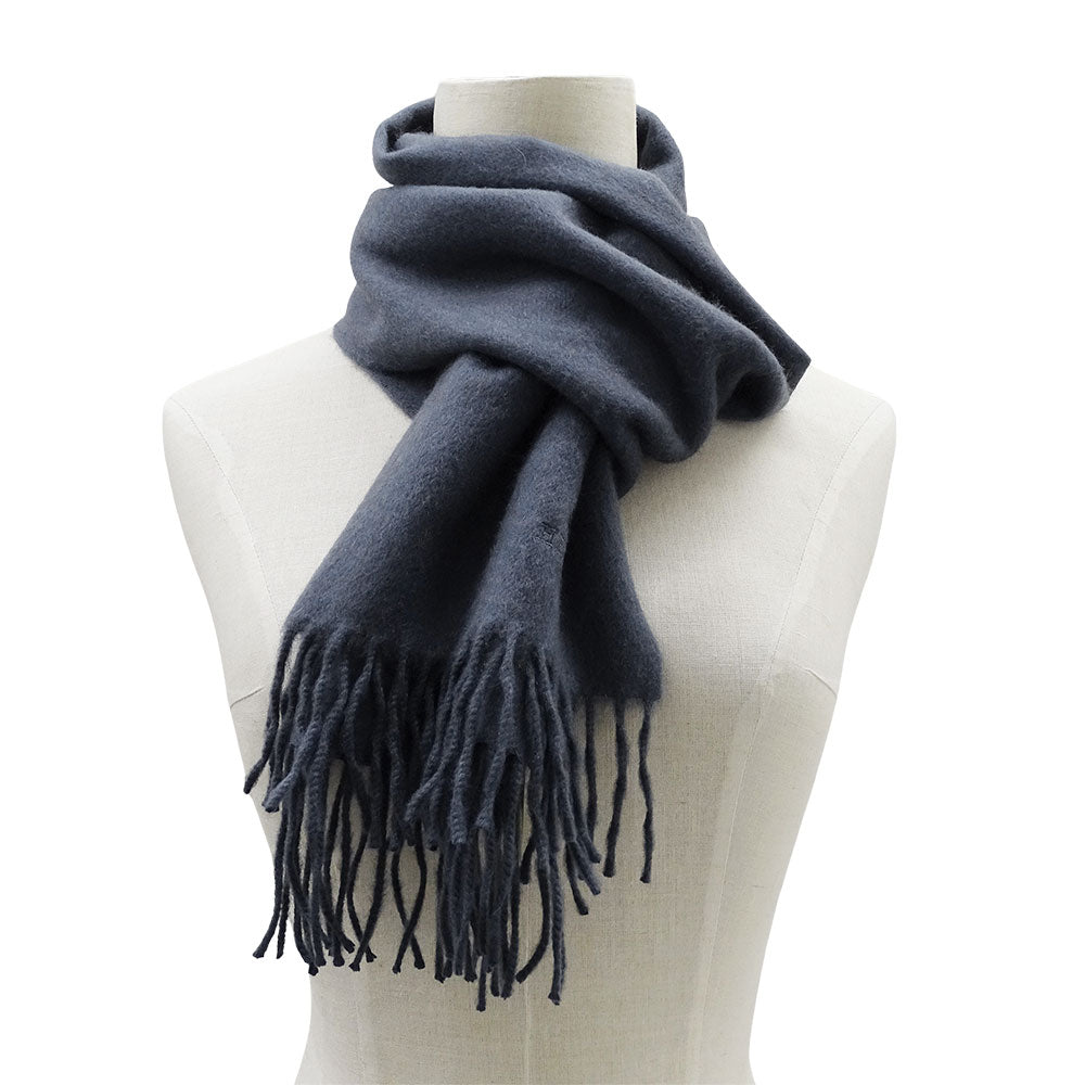 HERMES エルメス マフラー・ストール チャコールグレー カシミヤ レディース メンズ 【中古】