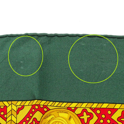 HERMES エルメス カレ90 LE TAROT タロットカード スカーフ グリーン マルチカラー シルク レディース 【中古】