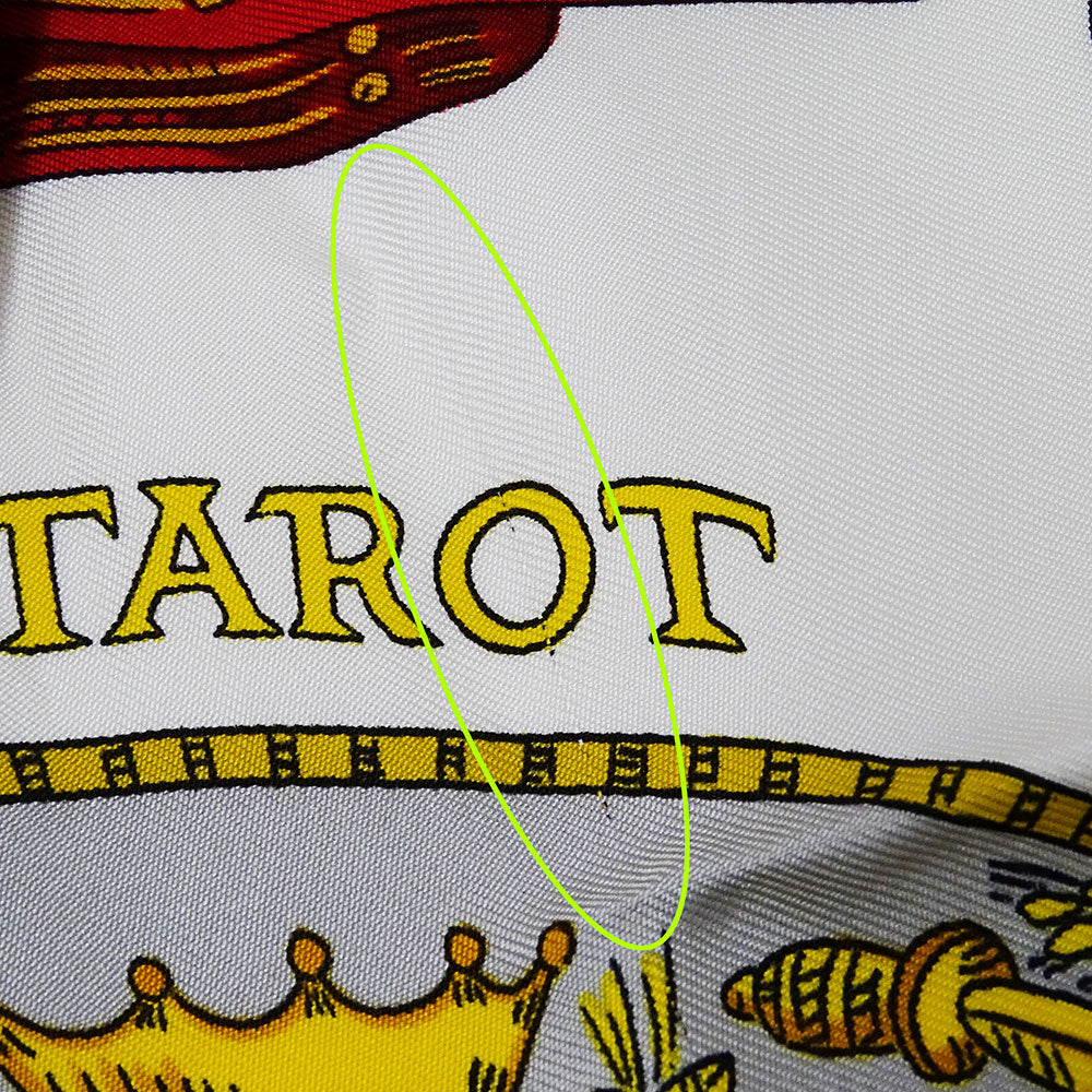 HERMES エルメス カレ90 LE TAROT タロットカード スカーフ グリーン マルチカラー シルク レディース 【中古】