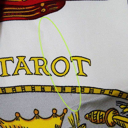 HERMES エルメス カレ90 LE TAROT タロットカード スカーフ グリーン マルチカラー シルク レディース 【中古】