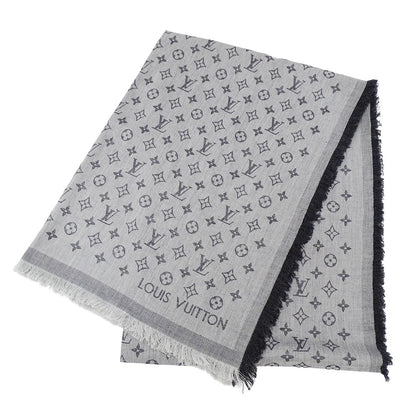 LOUIS VUITTON ルイ・ヴィトン ストール･モノグラム エッセンシャル マフラー・ストール モノグラム グレー M71619 コットン レディース メンズ 【中古】