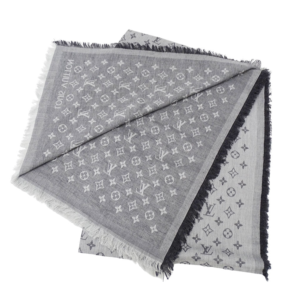 LOUIS VUITTON ルイ・ヴィトン ストール･モノグラム エッセンシャル マフラー・ストール モノグラム グレー M71619 コットン レディース メンズ 【中古】