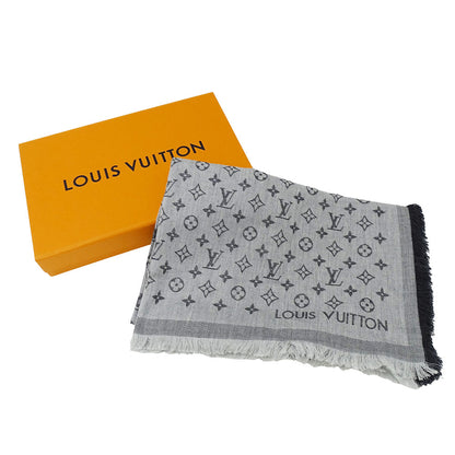 LOUIS VUITTON ルイ・ヴィトン ストール･モノグラム エッセンシャル マフラー・ストール モノグラム グレー M71619 コットン レディース メンズ 【中古】