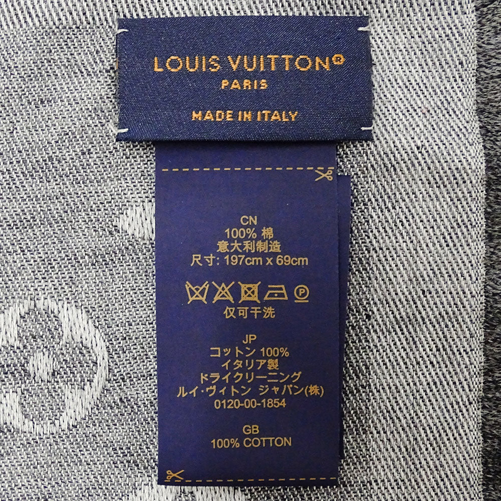 LOUIS VUITTON ルイ・ヴィトン ストール･モノグラム エッセンシャル マフラー・ストール モノグラム グレー M71619 コットン レディース メンズ 【中古】