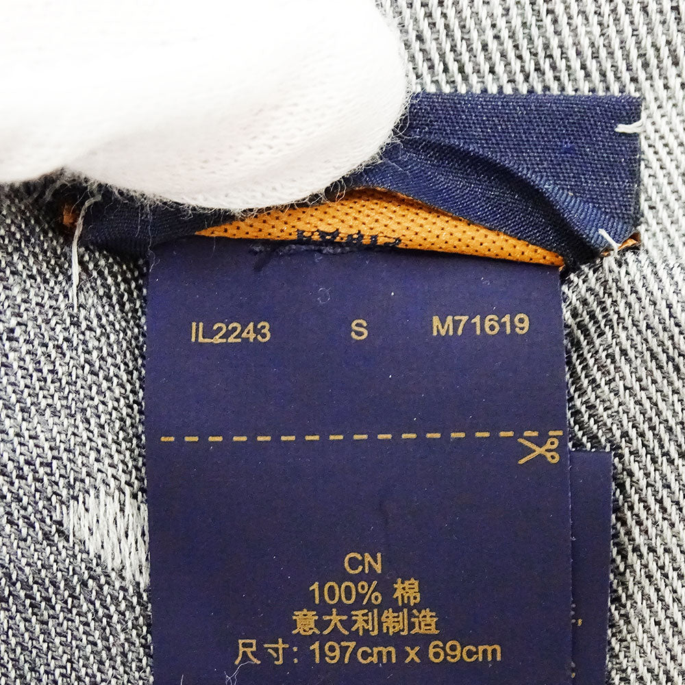 LOUIS VUITTON ルイ・ヴィトン ストール･モノグラム エッセンシャル マフラー・ストール モノグラム グレー M71619 コットン レディース メンズ 【中古】