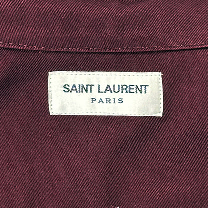 SAINT LAURENT サンローラン 長袖シャツ ボルドー コットン XS 34 メンズ 【中古】