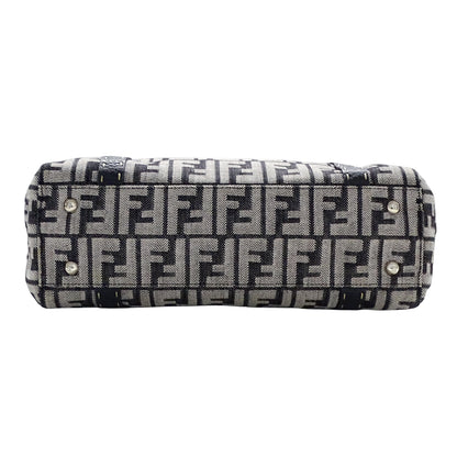 FENDI フェンディ トートバッグ ズッカ セレリア ミニリンダ グレー ネイビー 8BR547 キャンバス レディース 【中古】