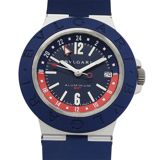 BVLGARI ブルガリ アルミニウム GMT BB40ATGMT メンズ 腕時計 デイト 自動巻き AT アルミニウム ラバー 点検済み 【中古】
