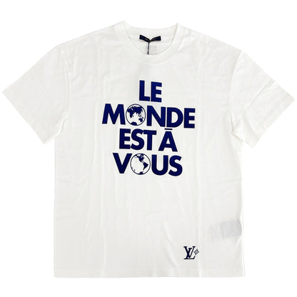 LOUIS VUITTON ルイ・ヴィトン 半袖Ｔシャツ ホワイト ブルー 1AHCWA コットン メンズ 【中古】
