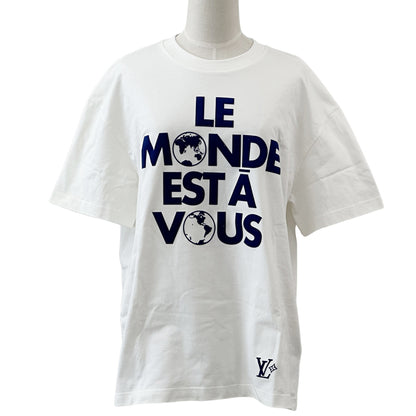 LOUIS VUITTON ルイ・ヴィトン 半袖Ｔシャツ ホワイト ブルー 1AHCWA コットン メンズ 【中古】