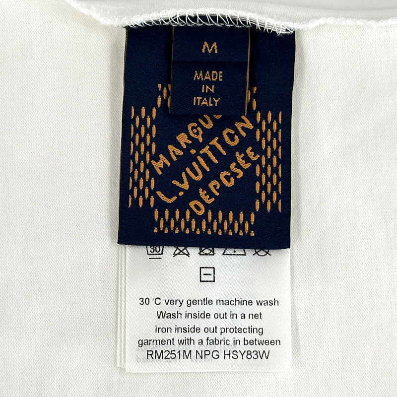 LOUIS VUITTON ルイ・ヴィトン 半袖Ｔシャツ ホワイト ブルー 1AHCWA コットン メンズ 【中古】