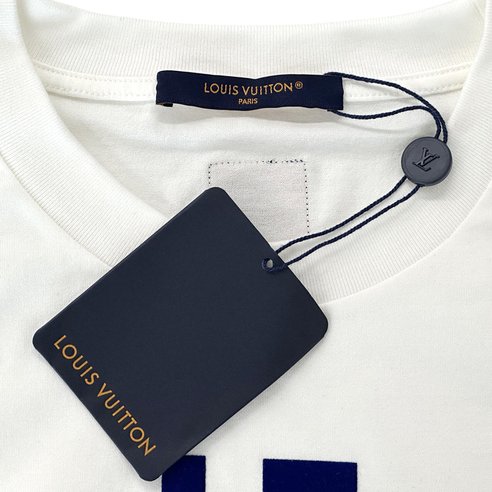 LOUIS VUITTON ルイ・ヴィトン 半袖Ｔシャツ ホワイト ブルー 1AHCWA コットン メンズ 【中古】