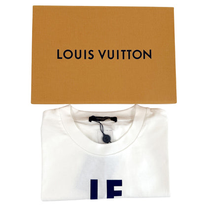 LOUIS VUITTON ルイ・ヴィトン 半袖Ｔシャツ ホワイト ブルー 1AHCWA コットン メンズ 【中古】