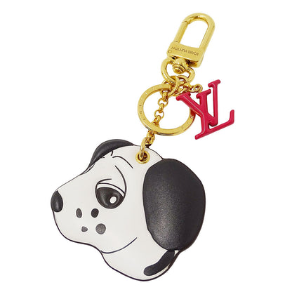 LOUIS VUITTON ルイ・ヴィトン キーホルダー・アニモグラム ドッグ キーホルダー モノグラム レザー ホワイト レディース メンズ M01967 【中古】