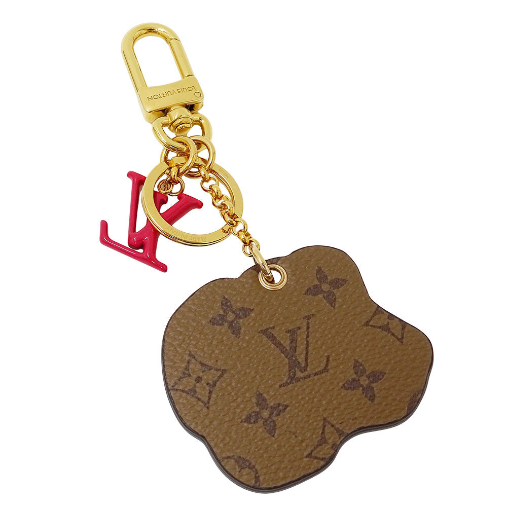 LOUIS VUITTON ルイ・ヴィトン キーホルダー・アニモグラム ドッグ キーホルダー モノグラム レザー ホワイト レディース メンズ M01967 【中古】