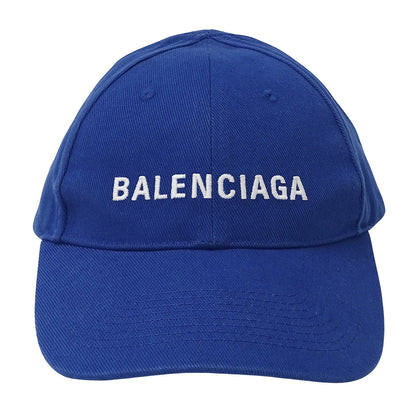 BALENCIAGA バレンシアガ キャップ ブルー コットン レディース メンズ 【中古】