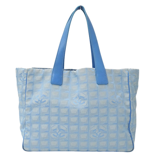 CHANEL シャネル トートバッグ ニュートラベル トートMM ライトブルー ナイロン レディース 【中古】