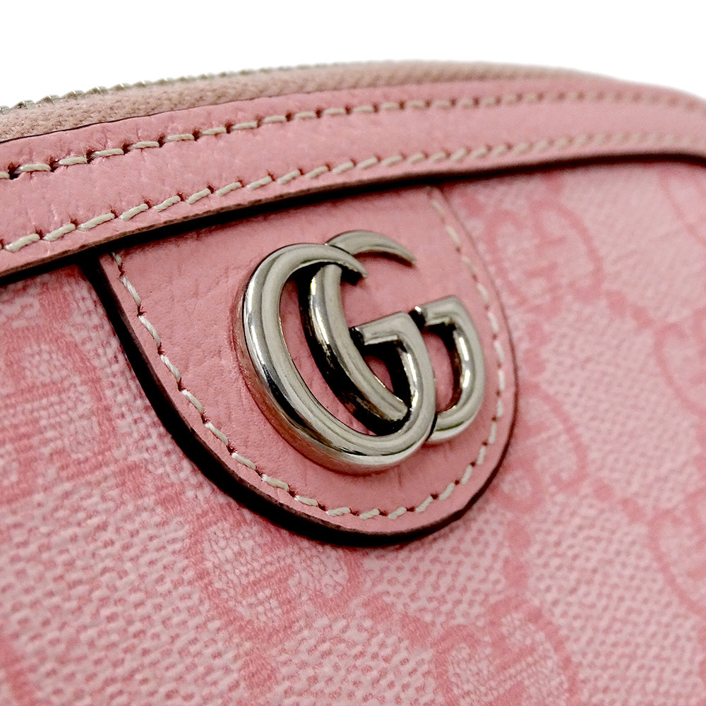 GUCCI グッチ GGスプリーム スモールケース ポーチ ポーチ ピンク 625551 GGスプリームキャンバス レディース 【中古】