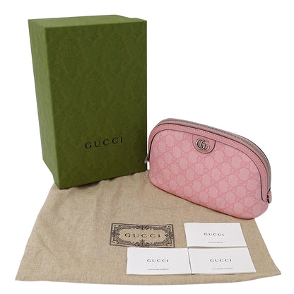 GUCCI グッチ GGスプリーム スモールケース ポーチ ポーチ ピンク 625551 GGスプリームキャンバス レディース 【中古】