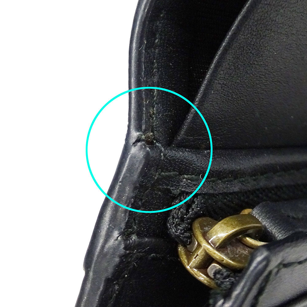 GUCCI グッチ 二つ折り財布 クイーンマーガレット ブラック ホワイト 476072 レザー レディース 【中古】