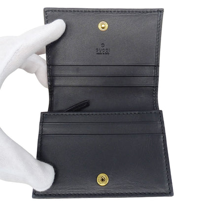 GUCCI グッチ 二つ折り財布 クイーンマーガレット ブラック ホワイト 476072 レザー レディース 【中古】
