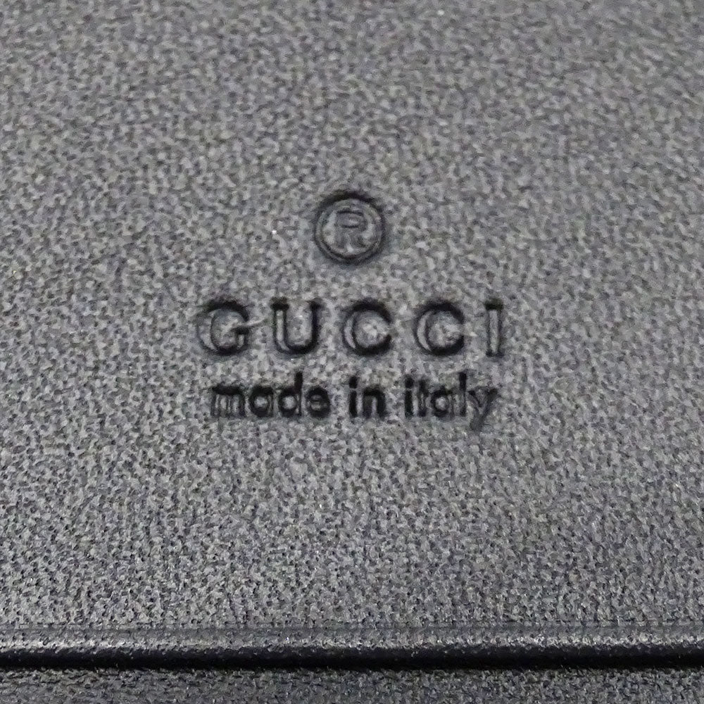 GUCCI グッチ 二つ折り財布 クイーンマーガレット ブラック ホワイト 476072 レザー レディース 【中古】
