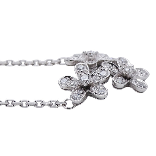 Van Cleef & Arpels ヴァンクリーフ＆アーペル ソクラテス 3フラワー ネックレス 750WG ホワイトゴールド ダイヤモンド レディース 磨き済み 【中古】