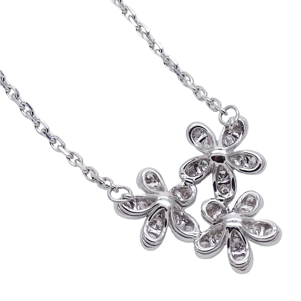 Van Cleef & Arpels ヴァンクリーフ＆アーペル ソクラテス 3フラワー ネックレス 750WG ホワイトゴールド ダイヤモンド レディース 磨き済み 【中古】