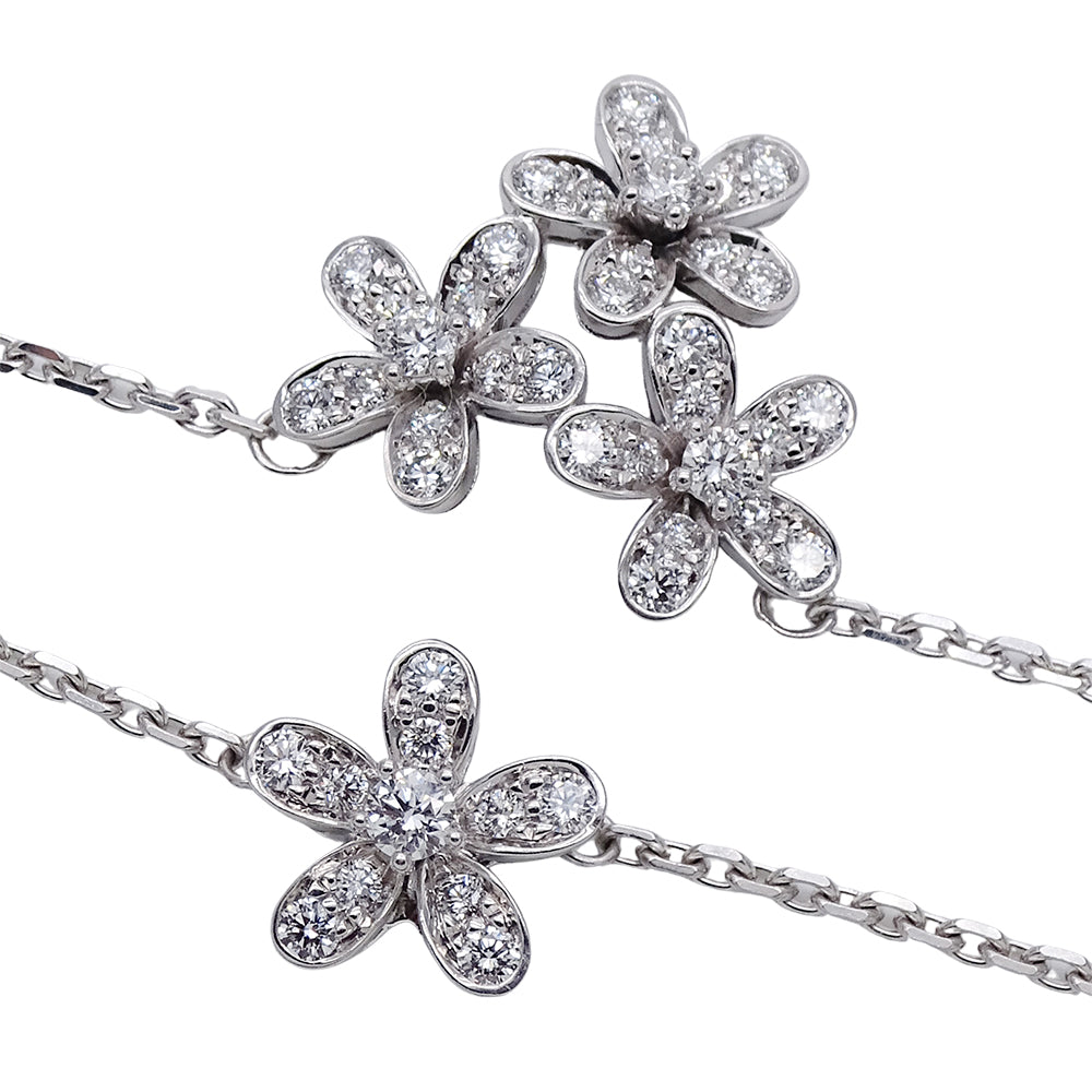 Van Cleef & Arpels ヴァンクリーフ＆アーペル ソクラテス 3フラワー ネックレス 750WG ホワイトゴールド ダイヤモンド レディース 磨き済み 【中古】