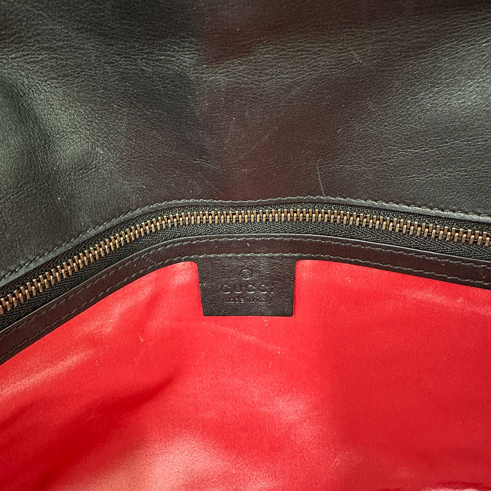 GUCCI グッチ GGマーモント ショルダーバッグ ブラック 443496 レザー レディース 【中古】