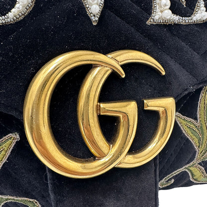 GUCCI グッチ GGマーモント ショルダーバッグ ブラック 443496 レザー レディース 【中古】